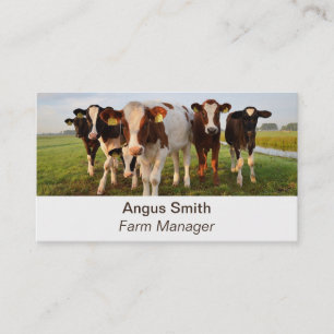 Editable Cattle Farmer Butcher  Business Card