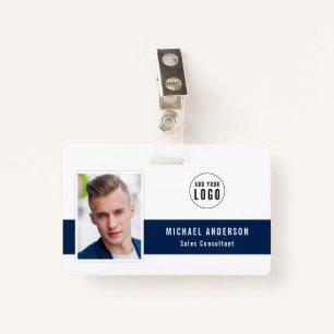 Editable Centre Colour Add Your Logo Photo Name ID Badge