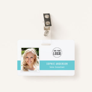 Editable Centre Colour Add Your Logo Photo Name ID Badge
