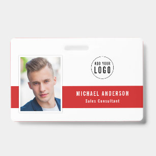 Editable Centre Colour Add Your Logo Photo Name ID Badge