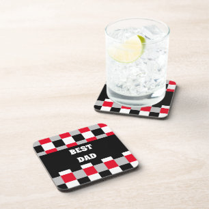 Editable chequerboard pattern coaster