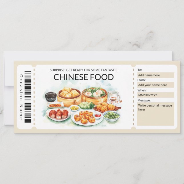 Editable Chinese Food Gift Voucher Template (Front)
