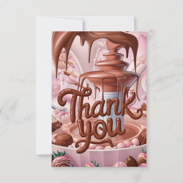 Editable Chocolate thank you card (Front)