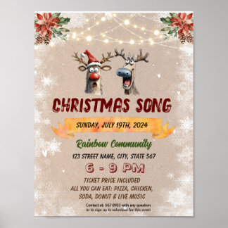 Editable Christmas Carol singing flyer Poster