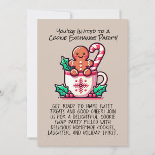 Editable Christmas Cookie Exchange Party Custom Invitation