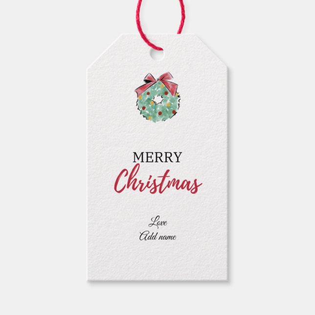 Editable Christmas Gift Tag Favour Tag Insert (Front)