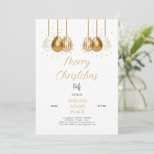 Editable Christmas Party Invitation Template (Standing Front)