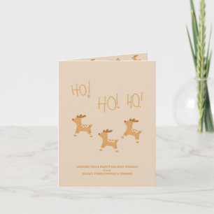 Editable Christmas Reindeer Greeting Card
