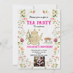 Editable Christmas Tea Party Invitation