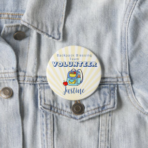 Editable Church Backpack Blessing Volunteer  7.5 Cm Round Badge