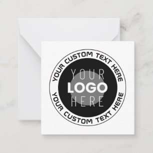 Editable Circular Text & Replaceable Logo   B&W Card
