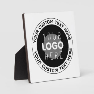 Editable Circular Text & Replaceable Logo   B&W Plaque