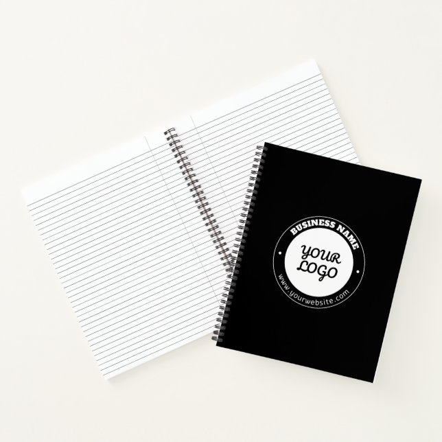 Editable Circular Text & Uploaded Logo Template  Notebook (Inside)