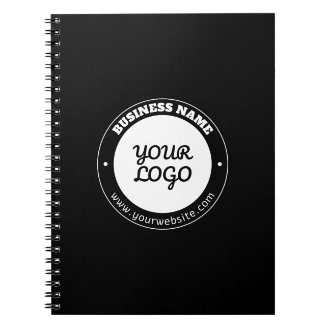 Editable Circular Text & Uploaded Logo Template  Notebook (Front)