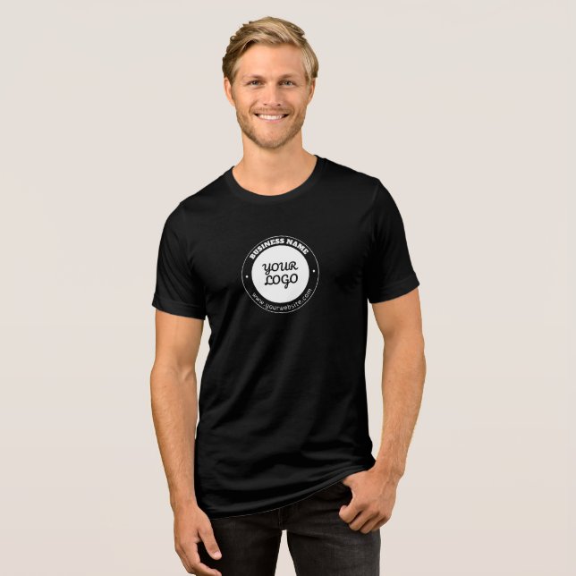 Editable Circular Text & Uploaded Logo Template  Tri-Blend Shirt (Front Full)