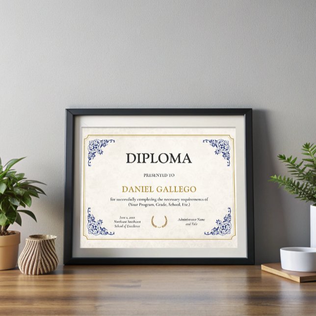 Editable Classic Diploma Certificate of Graduation (Editable Classic Diploma Certificate of Graduation)