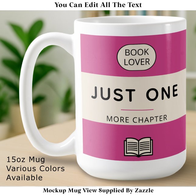 Editable Classic Retro Paperback Book Cover Pink Coffee Mug (Creator Uploaded)