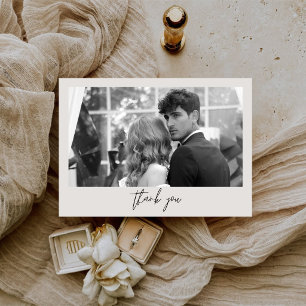 Editable Clean Minimalist Photo Thank You Card