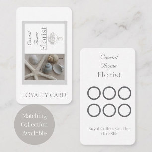 Editable Coastal Florist Branding Logo Template Loyalty Card