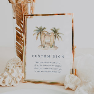 Editable Coastal Surf Baby Shower Sign Template