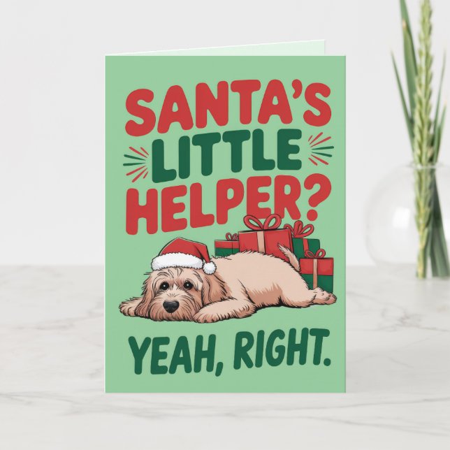 EDITABLE Cockapoo Funny Dog Christmas Card (Front)