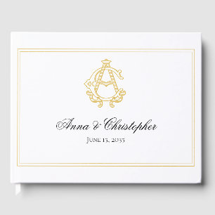 EDITABLE COLOR AC Monogram CA Monogram Guest Book