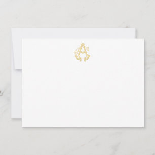 EDITABLE COLOR AC Monogram CA Monogram Notecards