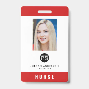 Editable Color Add Logo Medical Employee Photo ID Badge