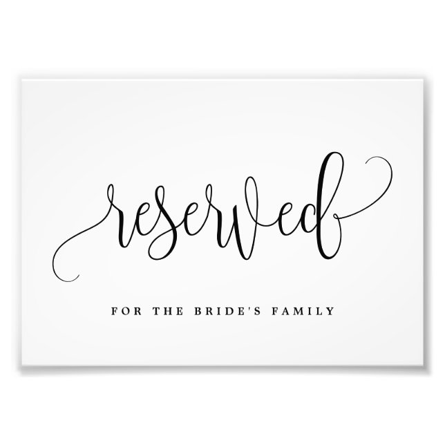Editable COLOR and SIZE Reserved Sign LCC (Front)