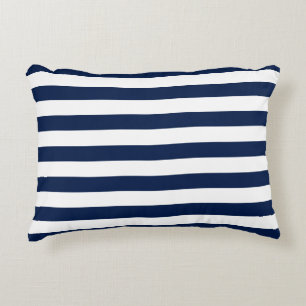 Editable Color and White Stripes Decorative Cushion