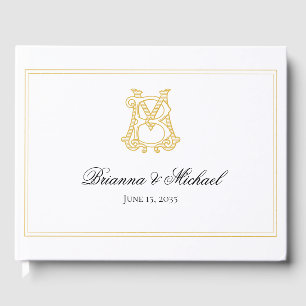 EDITABLE COLOR BM Monogram MB Monogram Guest Book
