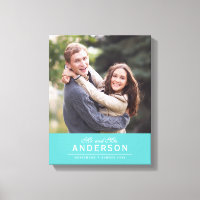 EDITABLE COLOR Cursive Mr & Mrs Family Name Photo