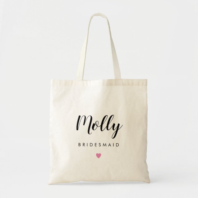 EDITABLE COLOR Custom Wedding Party Tote (Front)