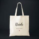 EDITABLE COLOR Custom Wedding Party Tote<br><div class="desc">A simply adorable,  personalised tote bag that's both stylish and functional. Fully editable colour,  including the heart colour.
Design © Berry Berry Sweet. Visit our website www.berryberrysweet.com for matching items and more stylish designs.</div>