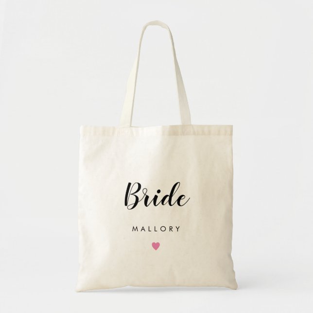 EDITABLE COLOR Custom Wedding Party Tote Bag (Front)