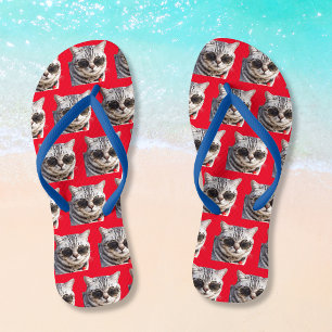 Editable Color Funny Custom Add Your Pet Photo Jandals