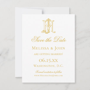 EDITABLE COLOR JM Monogram or MJ Monogram Save The Date