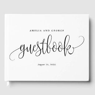 EDITABLE COLOR Lovely Calligraphy LCC Wedding Guest Book