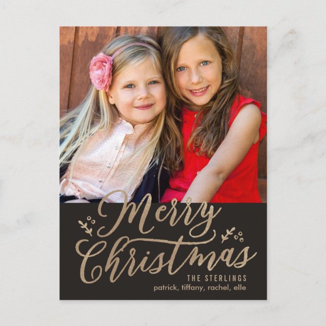 EDITABLE COLOR Merry Christmas Holiday Postcard (Front)