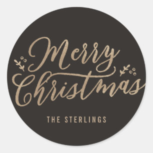 EDITABLE COLOR Merry Christmas Sticker or Label