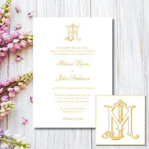 EDITABLE COLOR MJ Monogram JM Monogram Invitation