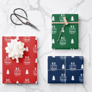 Editable Color No Peeking Until Christmas Day Wrapping Paper Sheet