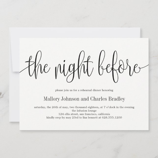 EDITABLE COLOR Rehearsal Dinner Invitation LCC (Front)