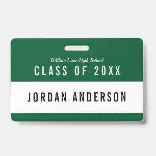 Editable Color School Class Reunion Name ID Badge