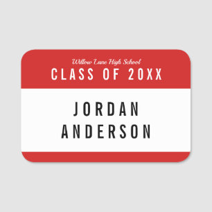 Editable Color School Class Reunion Name Tag