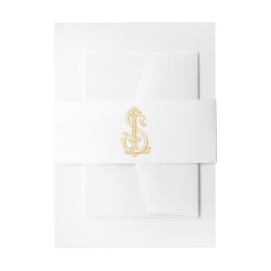 EDITABLE COLOR SL monogram LS monogram Belly Band Invitation Belly Band