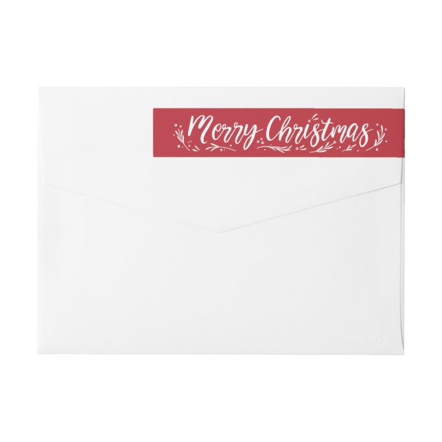 EDITABLE COLOR Splendid Season Merry Christmas Wrap Around Label (Back)