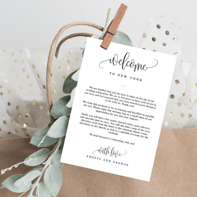 EDITABLE COLOR Welcome Itinerary Thank You Card (Creator Uploaded)