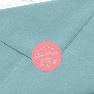 EDITABLE COLOR We've Moved House Return Address Classic Round Sticker