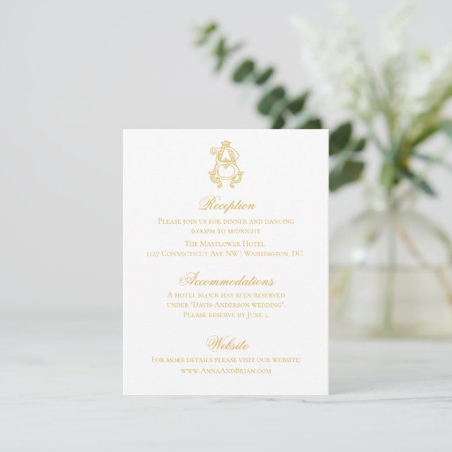 EDITABLE COLORS AB Monogram BA Monogram Invitation (Standing Front)